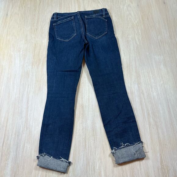 PAIGE Verdugo Ankle Distressed Mid Rise Skinny Medium Wash Denim Casual Jeans 26 - Picture 6 of 16
